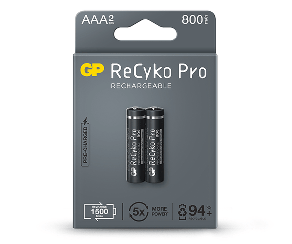 Akumulatory NiMH GP ReCyko Pro AAA 800 mAh (2 sztuki)