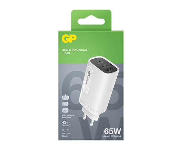 3-wyjściowa ładowarka GP GaN 65W GM3A